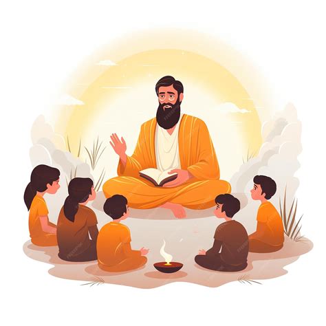premium ai image illustration guru purnima celebrated  hindus