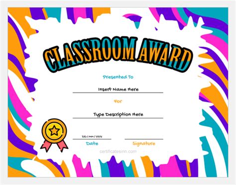 Classroom Award Certificate Templates For Word Download