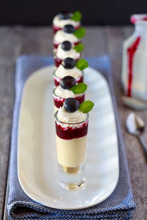 Blueberry Cheesecake Shooters Recipe Dinner Party Desserts Dessert