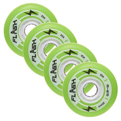 Колеса для роликовых коньков Micro Flash Wheels 80/85A Green (4 шт ...