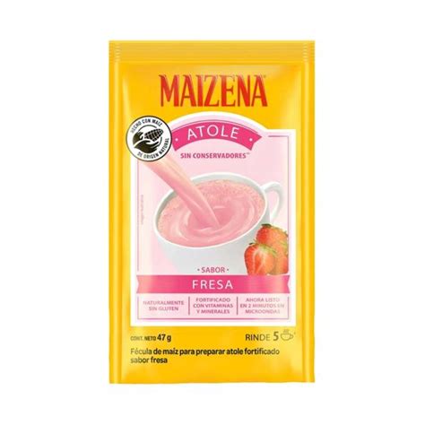 Corn Starch To Prepare Fortified Atole Strawberry Flavor Maizena 47 G