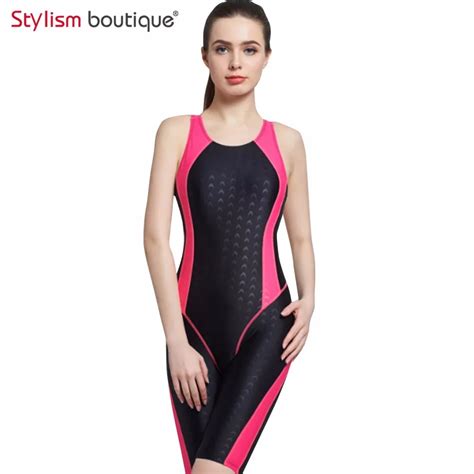 Sale Women Neck To Knee Competition Swimsuit Racing Suit One Piece