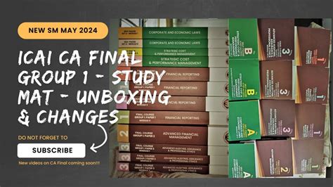 Ca Final New Study Material Unboxing And Changes I Icai I May