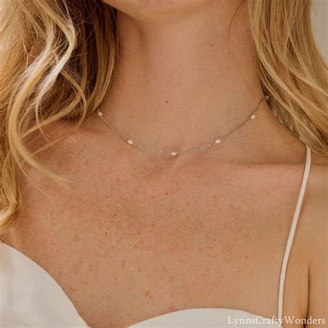 Dainty Multiple Pearl Choker Freshwater Pearl Necklace Etsy Uk Pearl