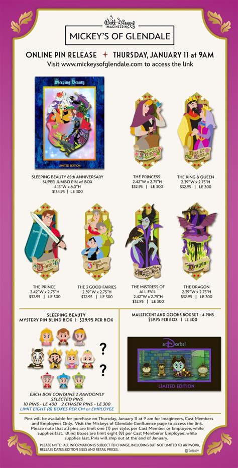 Sleeping Beauty Th Anniversary Wdi Pins At Mickeys Of Glendale