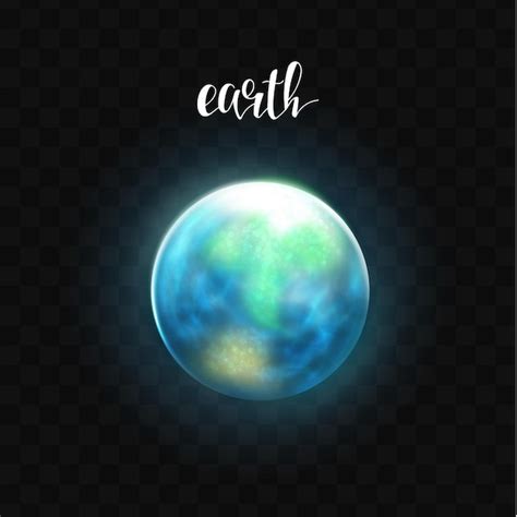 Premium Vector Realistic Glowing Earth Planet Isolated Vector