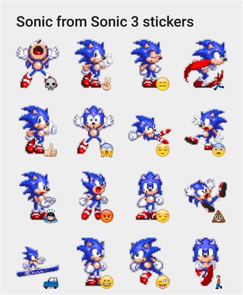 Sonic From Sonic 3 Stickers Telegram Sticker Set Stickers