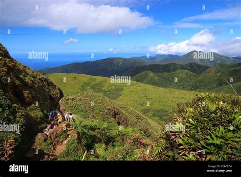 Guadeloupe France December 1 2019 People Hike The Summit Trail To