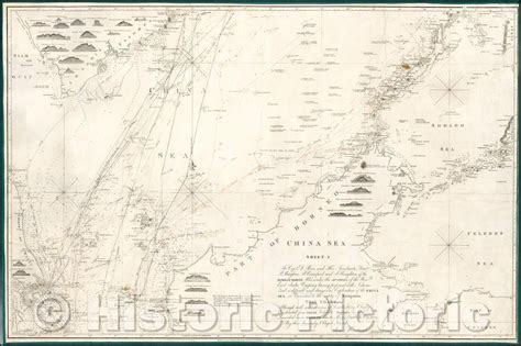 Historic Map China Sea Sheet 1 Singapore Siam Cambodia Mindanao