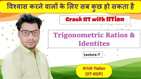 Trigonometric Ratios And Identities L For Jee Main Advanced