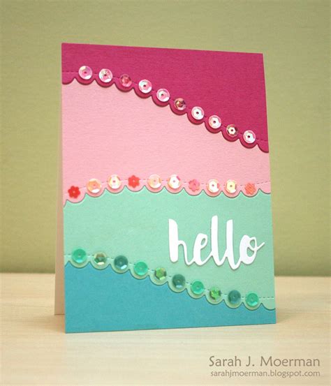 My Impressions Simon Says Stamp Scalloped Hello Card And September