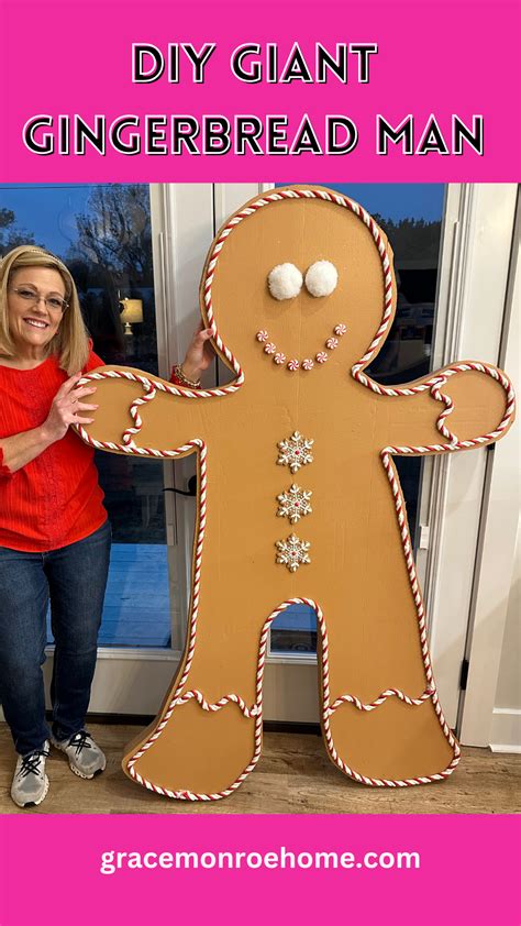 DIY Giant Gingerbread Man | Creation de noel, Trucs de noël, Idee deco noel