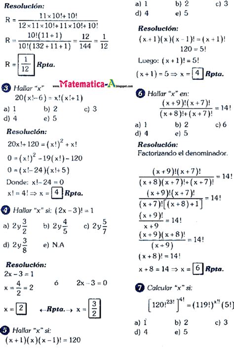 FACTORIALES CONCEPTOS Y EJERCICIOS DESARROLLADOS MATEMATICAS