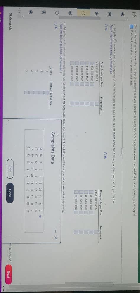 Solved Statistics The Accompanying Table Shows The Number Of