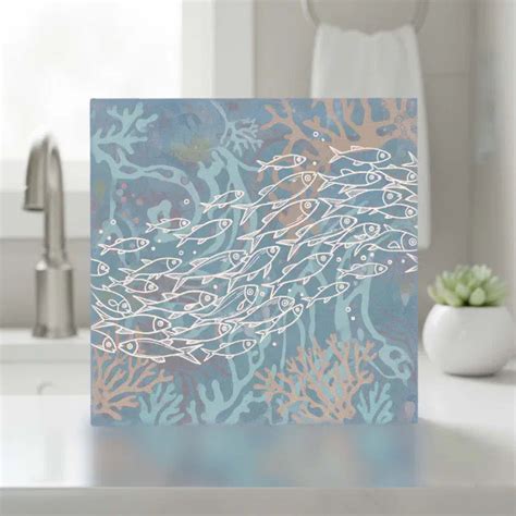 school  fish  coral blue id ceramic tile zazzle