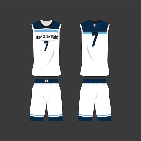 White and blue basketball jersey template | Premium Vector