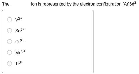 Solved The ________ ion is represented by the electron | Chegg.com