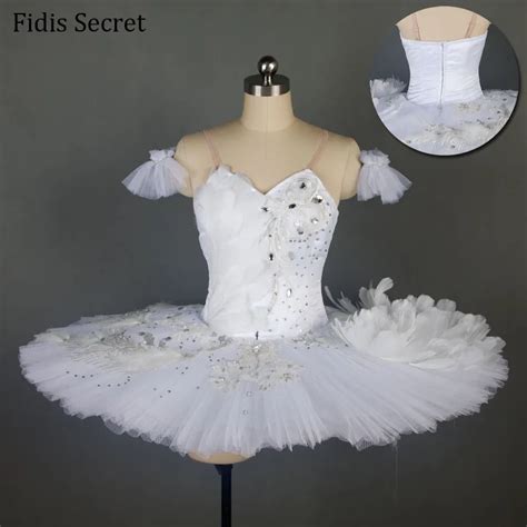 Female White Professional Pancake Ballet Tutu Dance Costume Girl