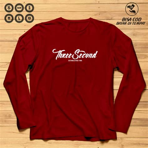 Kaos Distro 3second 1996 Lengan Panjang Keren Premium Three Second