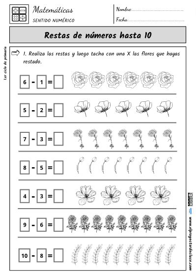 Restas De N Meros Hasta Para De Primaria El Proyector De Clase