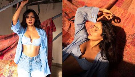 Neha Sharma S Bold Photoshoot In A Blue Bikini Top And Denims Is Too