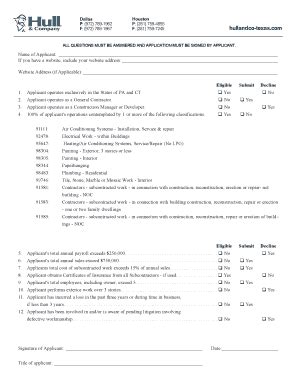 Fillable Online Specified Contractors Supplement Hull And Co Fax