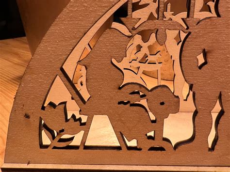 3d Puzzle Lasercut Cut Christmas Ornaments Lamp Night Scene Etsy