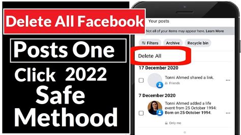 How To Delete All Facebook Posts Delete All Facebook Post One Click Youtube