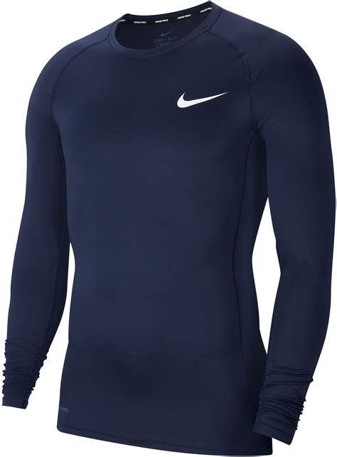 Mens Compression Long Sleeve Shirt Nike Pro Blue Ad Sportstore