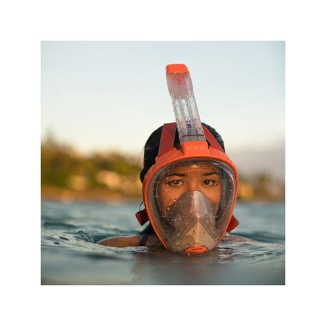 Ocean Reef Aria Orange Full Face Snorkel Mask Divethings