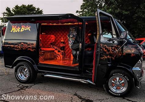 Custom Chevy Van With Orange And Red Design