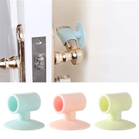 1pc Door Handle Cover Knob Silicon Pads Wall Protectors Self Adhesive