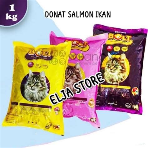 Jual Makanan Kucing Bolt Donat Ikan Salmon 800gr Shopee Indonesia