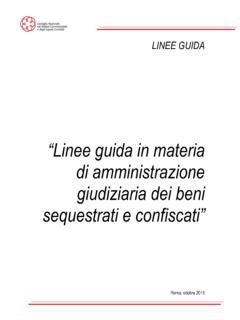 Linee Guida In Materia Di Amministrazione Giudiziaria Dei Linee