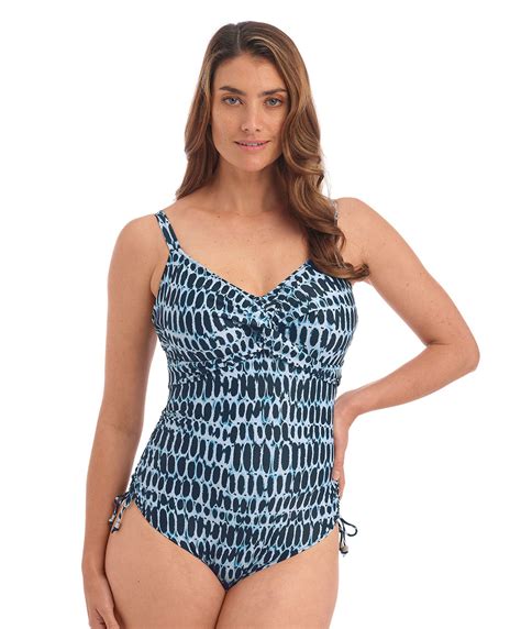 One Piece Swimsuit With Wires And Adjustable Leg Kotu Ink Navy And