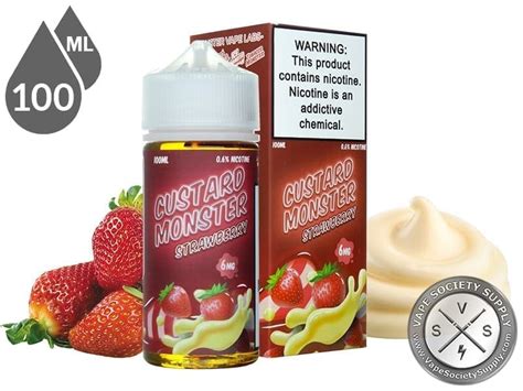 Strawberry By Custard Monster Liquids 100ml ⋆