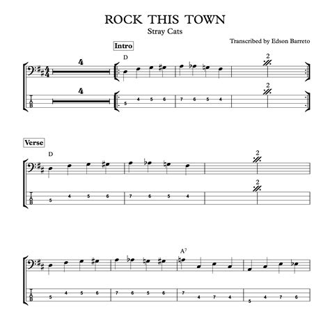 Rock This Town Stray Cats Bass Score And Tab Lesson Edson Renato Vitti Barreto Hotmart