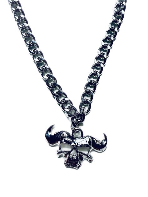 Danzig Skull Necklace By Switchblade Stiletto Thick Chain