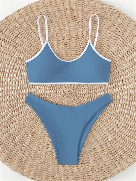 Contrast Binding Bikini Swimsuit Shein Usa