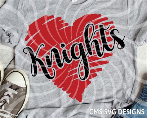 Knight Svg Knights Svg Knight Scribble Heart School Pride Etsy