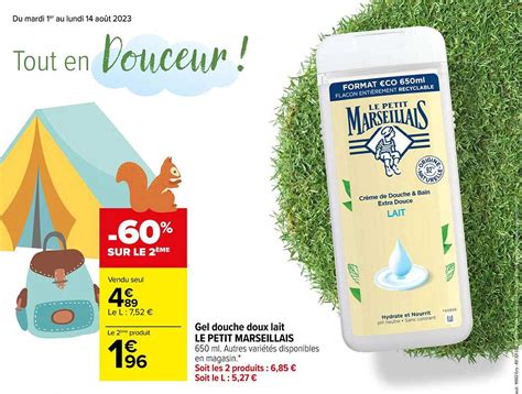 Promo Gel Douche Doux Lait Le Petit Marseillais Chez Carrefour