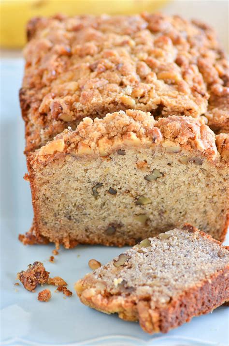 Banana Bread With Walnut Streusel Topping