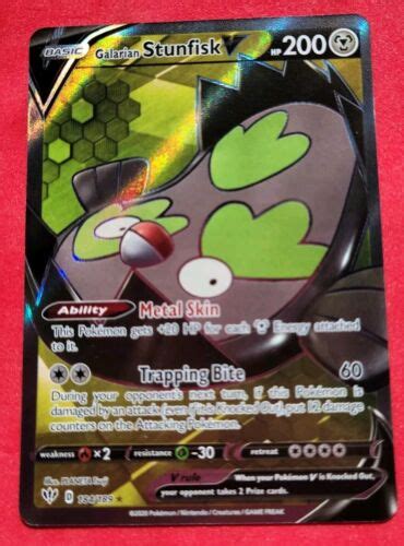 Galarian Stunfisk V Hp Full Art Ultra Rare Pok Mon Card No