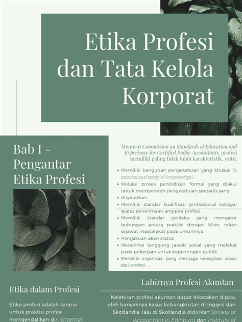 Etika Profesi Dan Tata Kelola Korporat Pdf