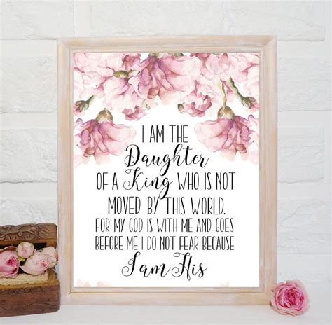 I Am The Daughter Of A King Baptism Gift Scripture Print Etsy In