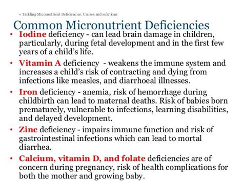 Tackling Micronutrient Deficiencies Causes And Solutions Presentation