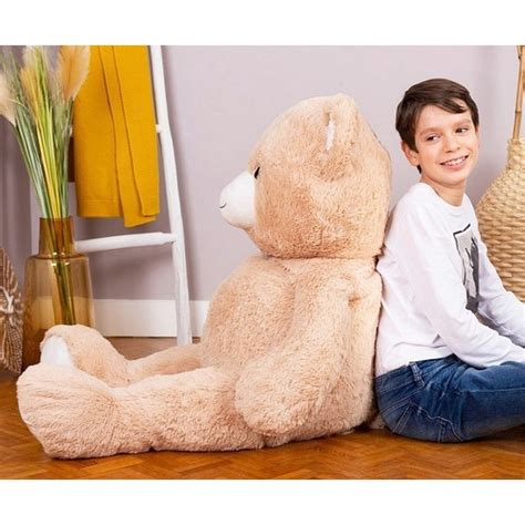 Peluche Geante Ours Beige Gaston 120cm Jouets56 Fr