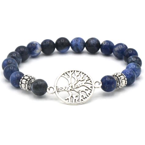 Bracelet Arbre De Vie Connexion En Pierre Naturelle De Sodalite