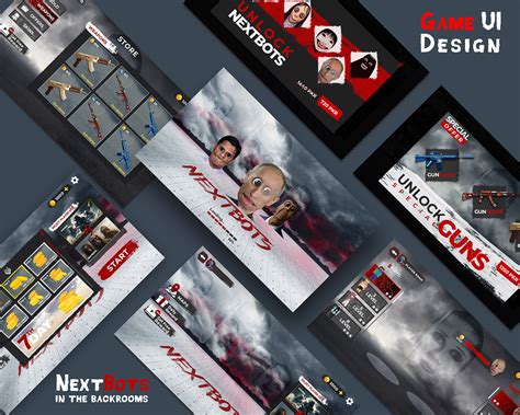 nextbots horror game ui behance