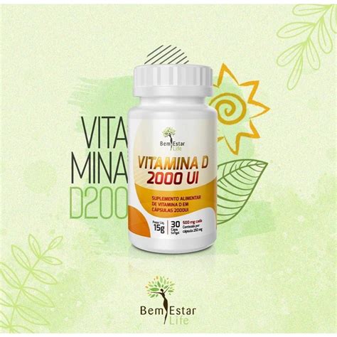 Vitamina D3 2000 Ui Fortalece A Imunidade Shopee Brasil